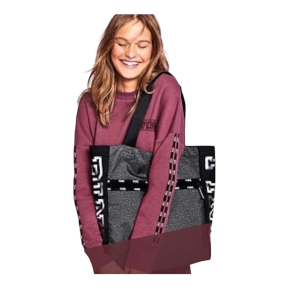 PINK Victoria's Secret Black and Gray Tote Bag